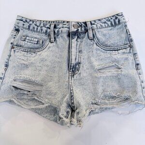 Refuge Chelsea Jean Shorts Size 5 High Waist Destructed Acid Wash Vintage Style